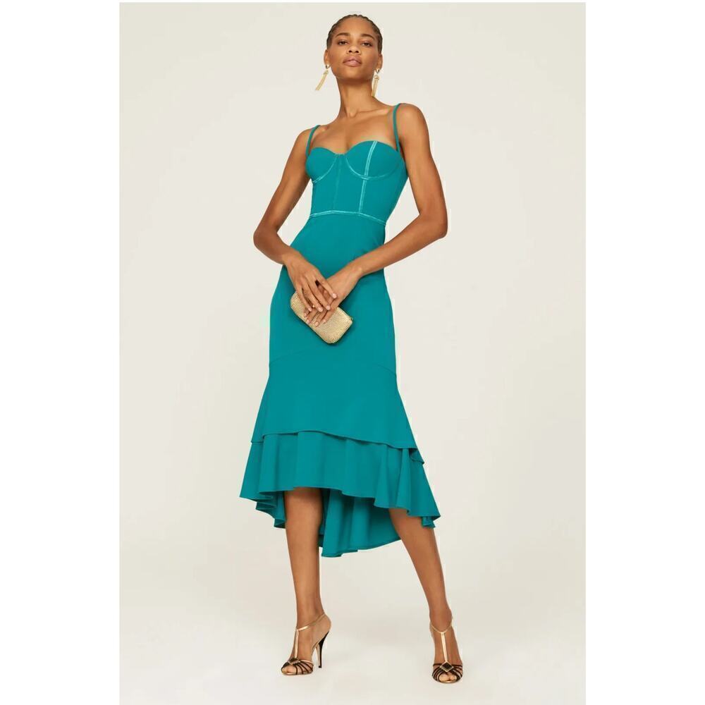Katie May Teal High-Low Midi Dress